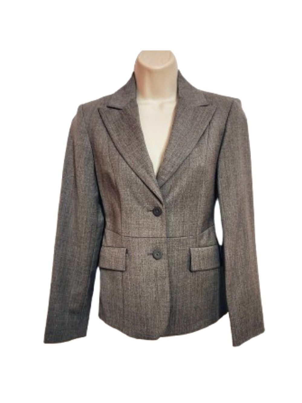 Benetton Wool Blazer Jacket Gray Made In Italy Size 38